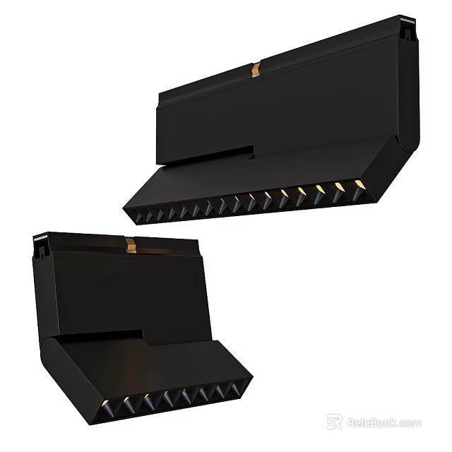 Modern Black Lighting Fixtures With Multiple LED Lights And Sleek Design 3d model