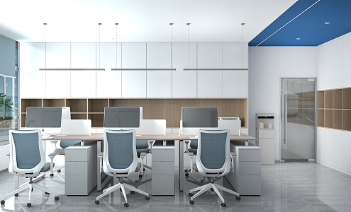 Modern public office area 3d model