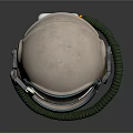 Beige Protective Helmet With Transparent Face Shield Green Frame And Green Hose