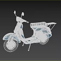 Blue Classic Scooter Motorcycle With Black Seat Silver Mirrors And Retro Design