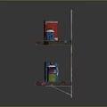 Colorful Two Tier Shelf With Paint Cans Bottles And Graffiti Design
