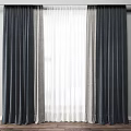 Multiple Color Curtains With Double Layer Design For Home Window Decoration 3d model