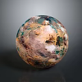 Vibrant Shiny Sphere With Marbled Multicolored Surface On Dark Background