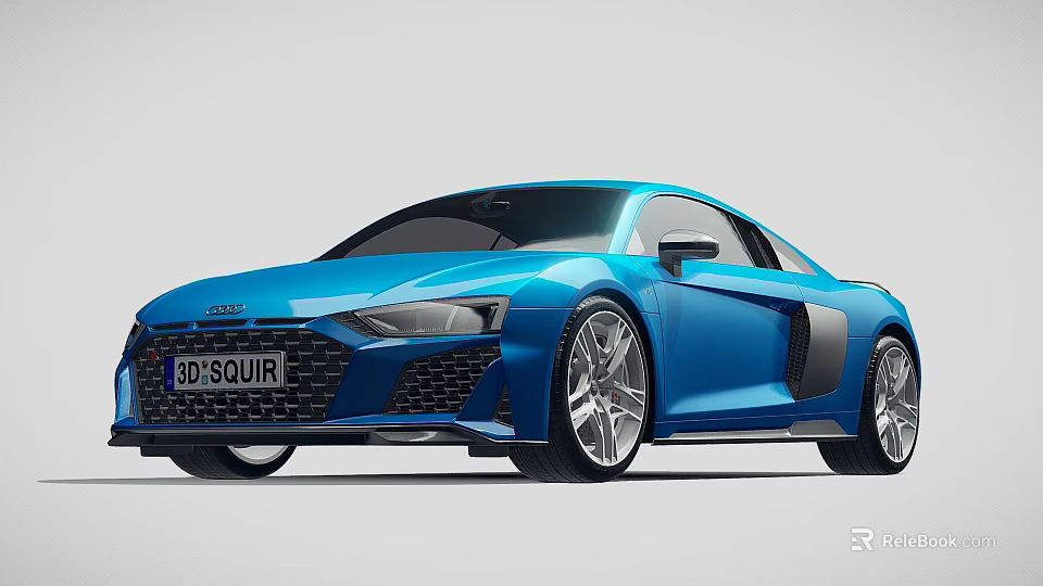 Blue Audi R8 Sports Car With Sleek Modern Exterior And Sporty Design 3d model 