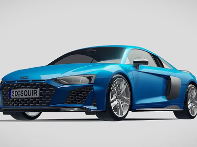 Blue Audi R8 Sports Car With Sleek Modern Exterior And Sporty Design 3d model