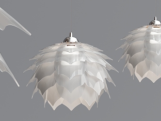 modern chandelier white chandelier 3d model