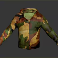 Colorful Camouflage Pattern Hoodie With Red Yellow Green Tones For Casual Daily Wear