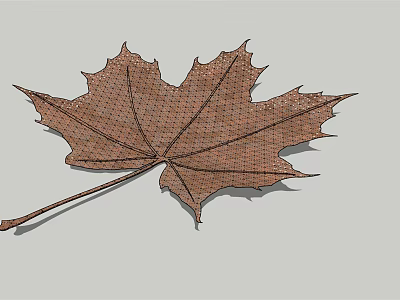 Metallic Leaf Decorative Artwork With Grid Texture And Natural Shape Design 3d model