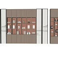 Modern Bookcase With Built in Lighting Layered Shelves And Grid Compartments Holding Books Decorative Ornaments