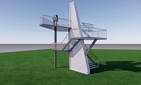 Modern Watchtower Landscape Observation Decks 3d model