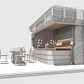 Modern Simple Bar Booth with Neon Lights Bar Counter and Chairs