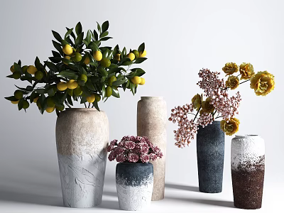 Nordic Vase Flowers 3d model