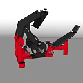 Red And Black Mechanical Playground Equipment With Wheels And Support Frame For Kids