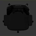 Black Gaming Armchair With Adjustable Backrest Armrests And Wheeled Base Modern Style