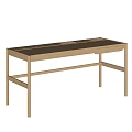 Minimalist Modern Wooden Desk Design With Smooth Tabletop And Single Drawer