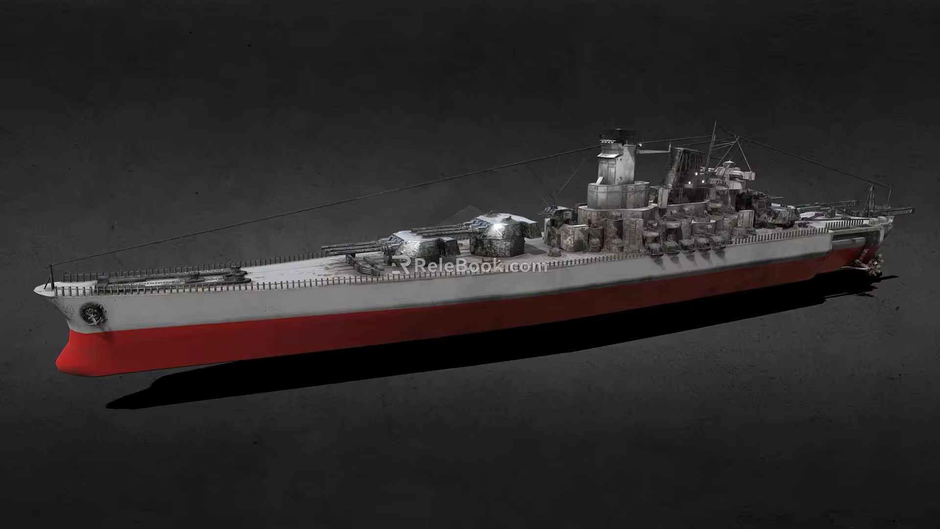 Battleship Yamatta Battleship Warship Dreadnought Class Destroyer Cruise Ship Frigate Ship Carrier Low Face Number Low Model Simple Model Movie Class Realistic 3d model