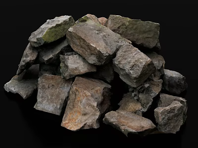 Stone Rock Stone Block Stone Pile 3d model