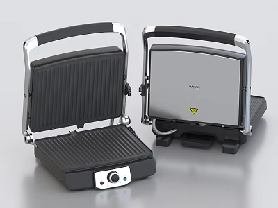 Modern Electric Kitchen Appliances Sandwich Makers With Open And Closed Design 3d model