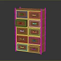 Traditional Wooden Chest of Drawers With Multiple Drawers And Golden Decorative Trim