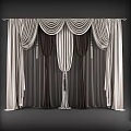Luxurious Layered Curtains With Beige And Dark Brown Pleated Drapes For Modern Home