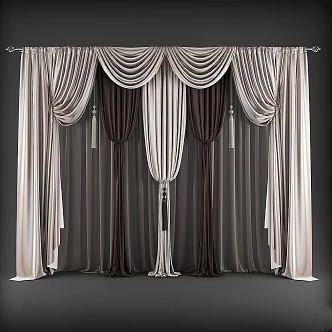 Vintage Curtain Tulle Pickup Brush 3d model