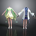 Women Elegant Dresses With Green Yellow And Blue White Decorative Outfits