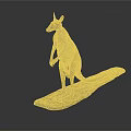 Detailed Realistic Kangaroo Model Standing on Gray Platform Against Dark Background 3d model