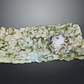 Natural Rock Formation With Green Moss And Irregular White Textured Surface 3d model