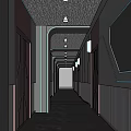 Modern Foyer Hallway Design With Mirrored Flooring LED Lighting And Metal Accents