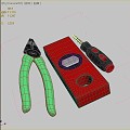 pliers level screwdriver hardware tools 3d model