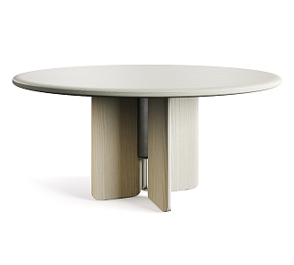 Modern Round Solid Wood Dining Table Round Table 3d model