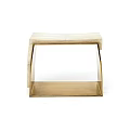 Modern Minimalist Stool With Golden Metal Frame And Beige Padded Seat