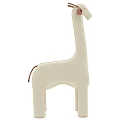 White Giraffe Fabric Toy With Minimalist Design And Brown Ears For Kids Room Decor