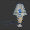 Stylish Table Lamp With White Lampshade And Gold Base Electric Cord