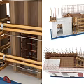 Construction Model Featuring Scaffolding Steel Bars And Pipes In Structural Framework 3d model