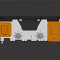 Electronic Electrical Device With Black Cover White Base And Orange Connectors 3d model