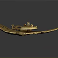 Golden Eagle Shaped Jewelry Ornament With Intricate Wing And Claw Design Details