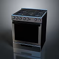 Stainless Steel Gas Stove Oven Combo With Control Knobs For Kitchen Cooking