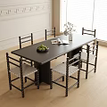Modern Dining Table and Chair Combination Dining Chair Single Chair Dining Table 3d model