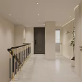 Elegant Modern Foyer Interior With Light Colored Cabinets And Potted Plant