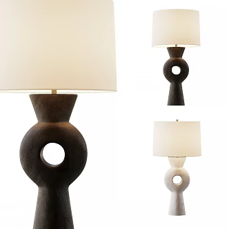 The clay table lamp 3d model