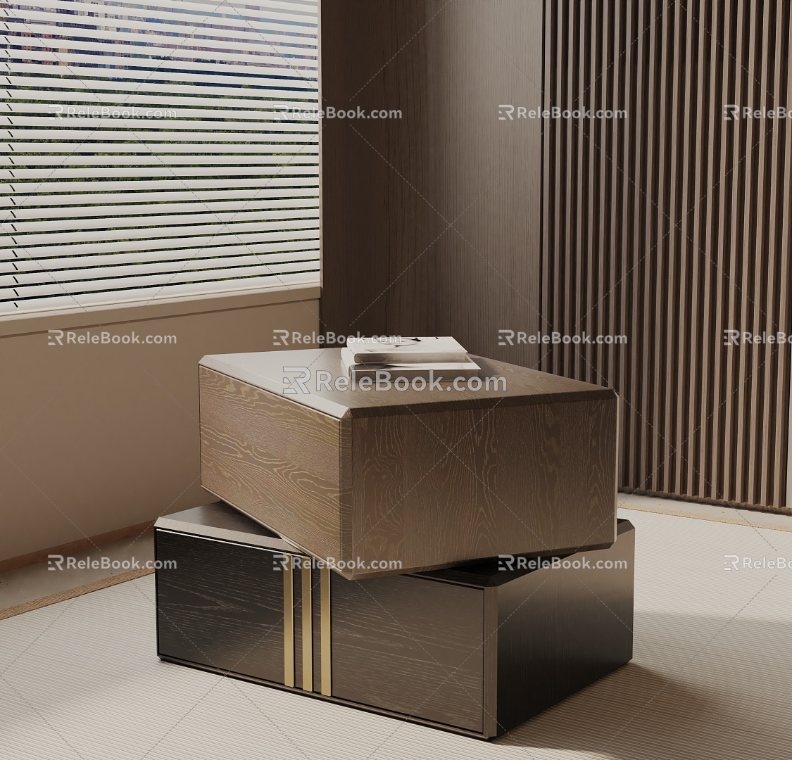 Modern Bedside Cabinet 3d model