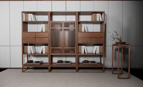 New Chinese Bookshelf 3d model