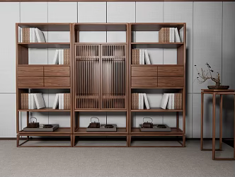 New Chinese Bookshelf 3d model