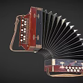 Vintage Wooden Accordion Musical Instrument With Retro Bellows And Handheld Keys Design