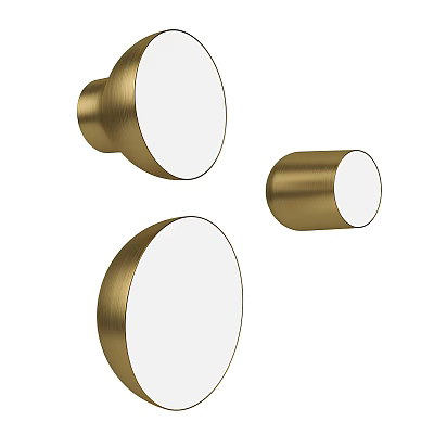 Modern Gold Brass Wall Sconces With Three Round Shade Design 3d model