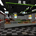 Neatly Arranged Fresh Grocery Supermarket Vegetable Section With Colorful Fruits And Produce