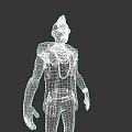 Pink Head Purple Goggles Game Movie Character In Red Shirt Fur Coat With Mechanical Arm