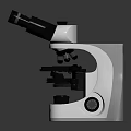 Modern microscope magnifying glass experimental equipment 3d model