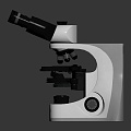 Modern microscope magnifying glass experimental equipment 3d model